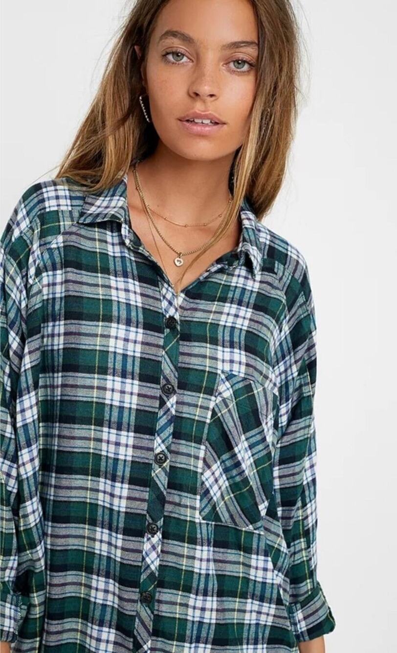 Urban Outfitters Brenden Green Plaid Shirt
